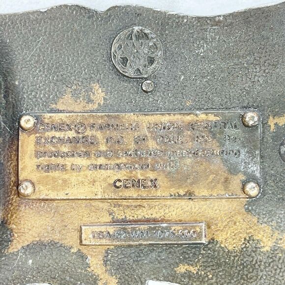 Vintage Bergamot Brass Works Cenex Farmers Union Central Exchange Belt Buckle ✨ - Picture 9 of 9